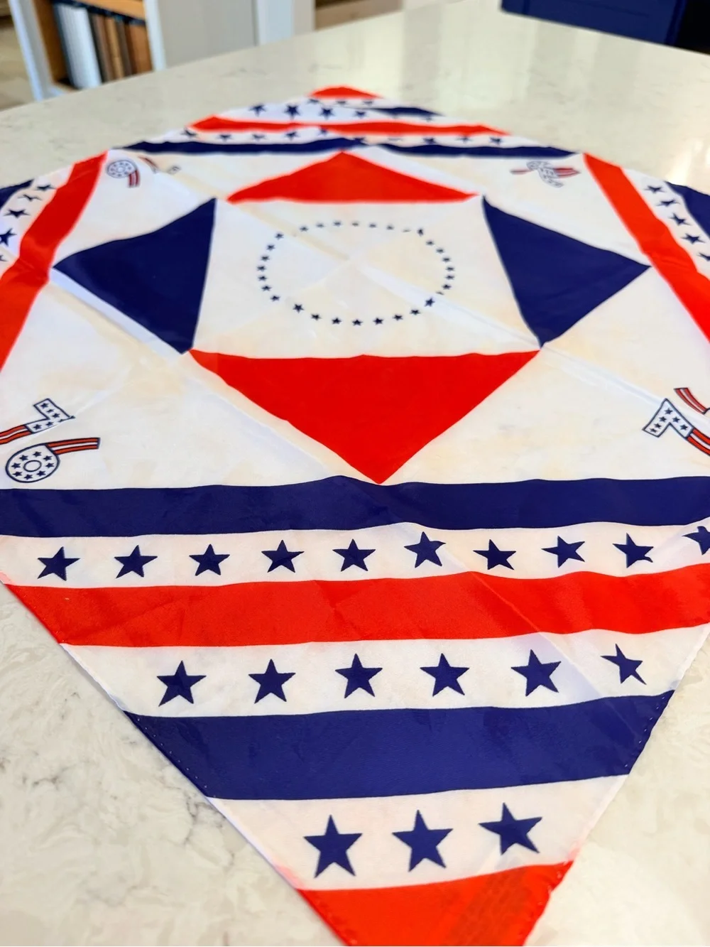 1976 Bicentennial Red White Blue Patriotic Square Scarf Marlowe Finer Ltd USA
